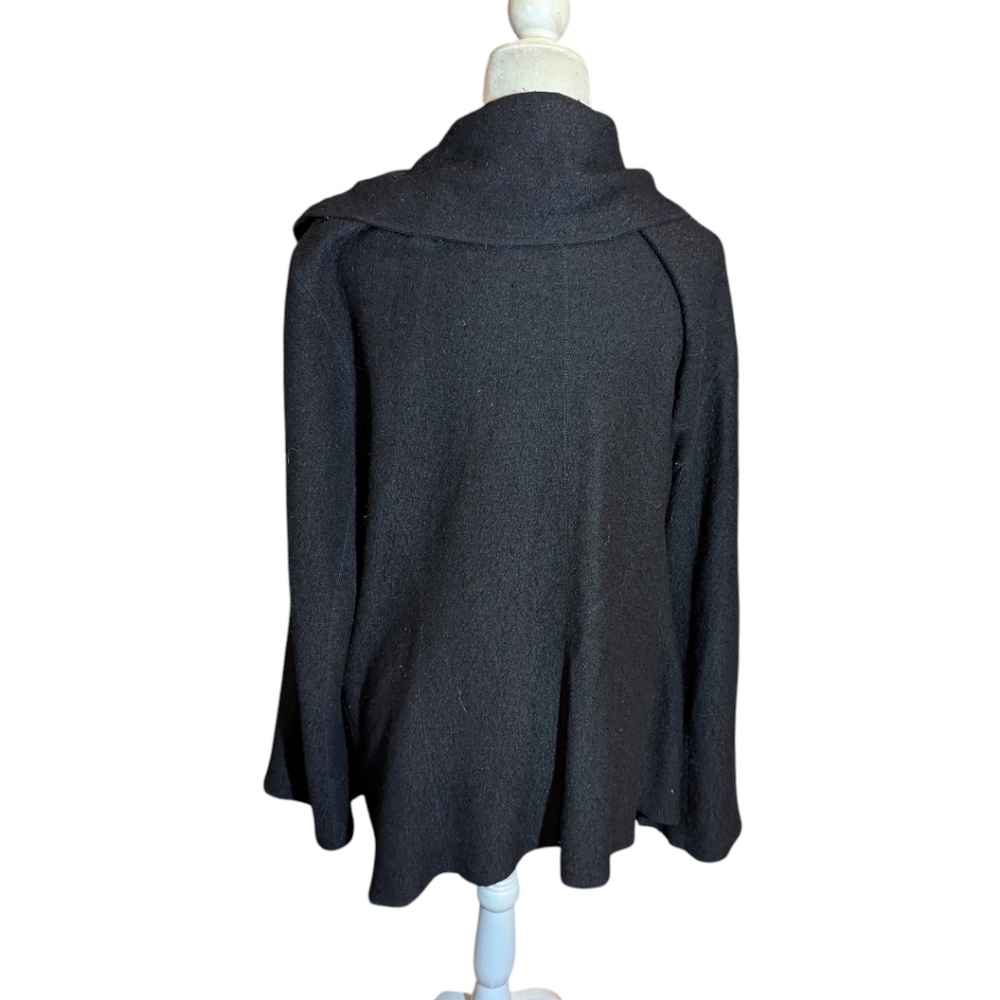 Sandro Boiled Wool Swing Jacket Plus Size Designer Minimalist Sz 1x - Picture 6 of 11